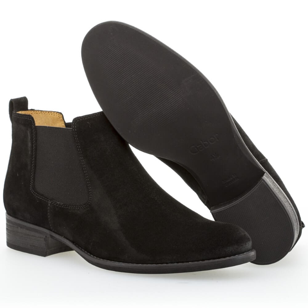 Gabor 51.640 Zodiac Chelsea Boots-BLACK SUEDE