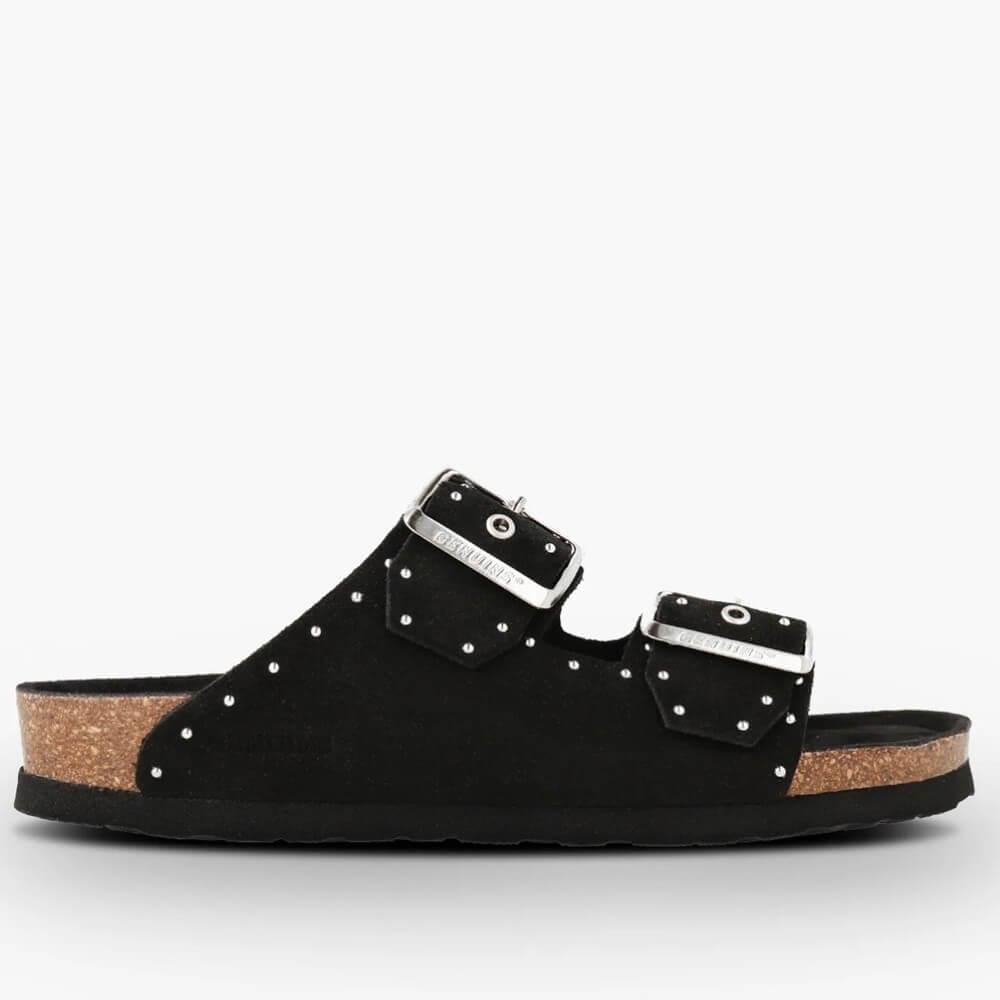 Genuins Honolulu Suede Leather Sandals G105592 Black