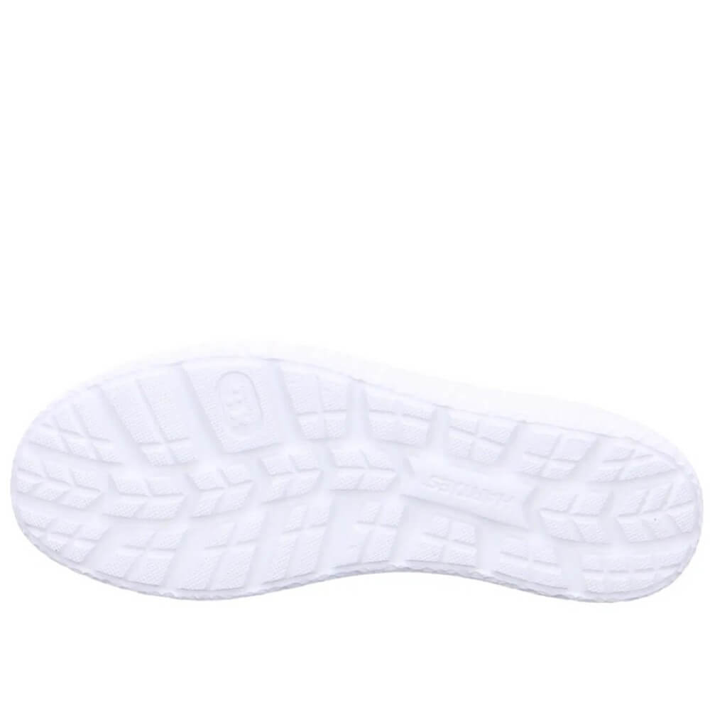 White sneaker with a brown heel tab on a white background Hartjes Phil 162.1418 H-Fit white-cognac