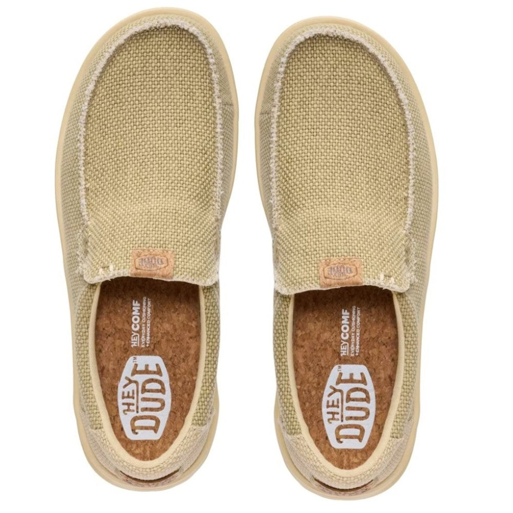 HeyDude Mikka Braided Slip on Shoes 40124 Olive Grey/ Boulder Tan