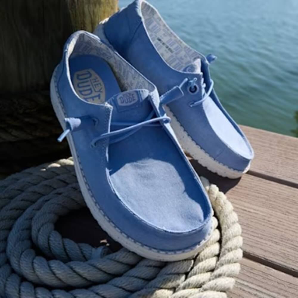 Blue HeyDude Canvas shoes
