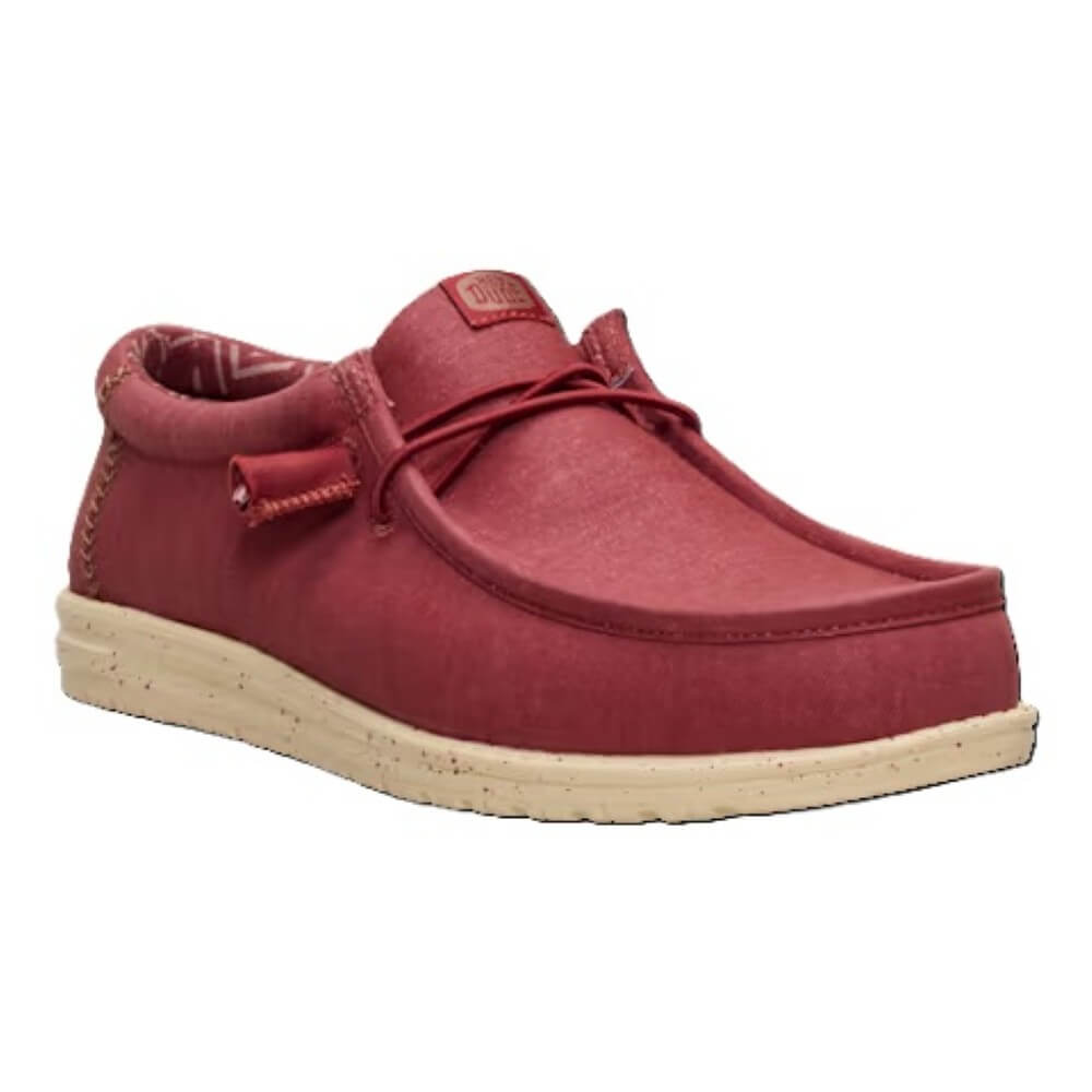 Heydude Red loafer shoe on a white background