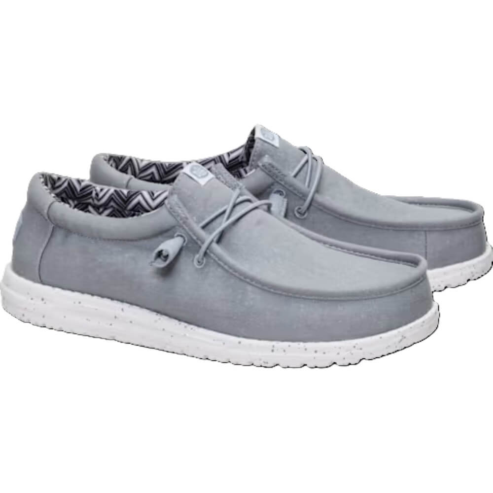 Heydude Gray casual shoes with white sole on a white background