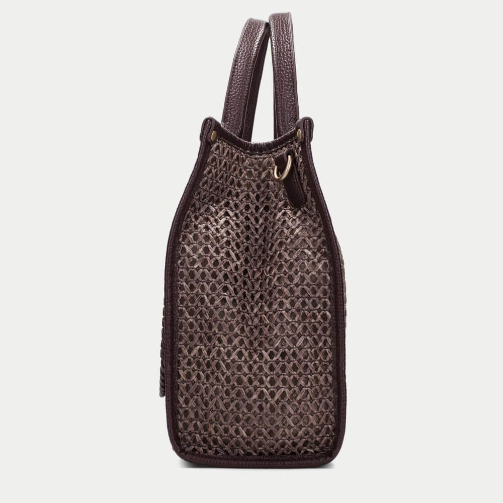 Hispanitas Raffia Shopper Shoulder Bag BV264717 Hazelnut Brown
