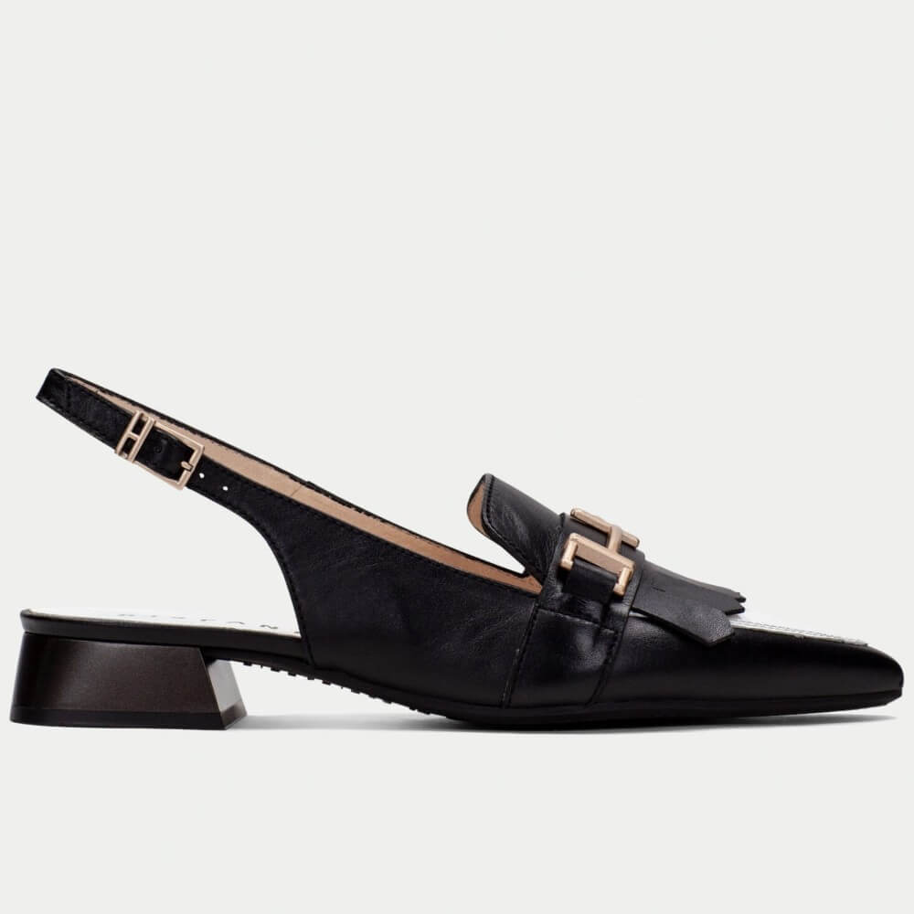 Hispanitas Dali Leather Slingback CHV253817 -BLACK & WHITE