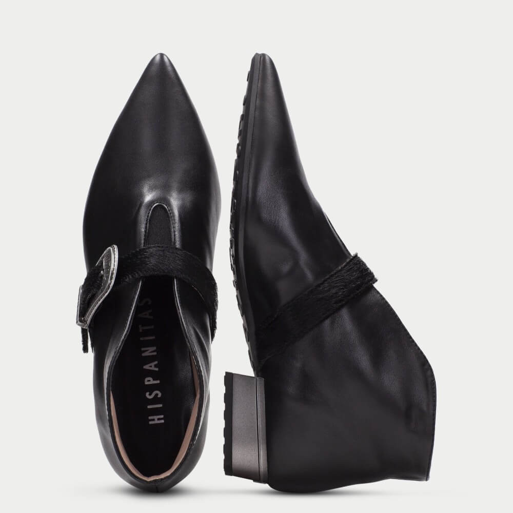 Hispanitas Ginebra HI265193 Black Leather V Cut Ankle Boot