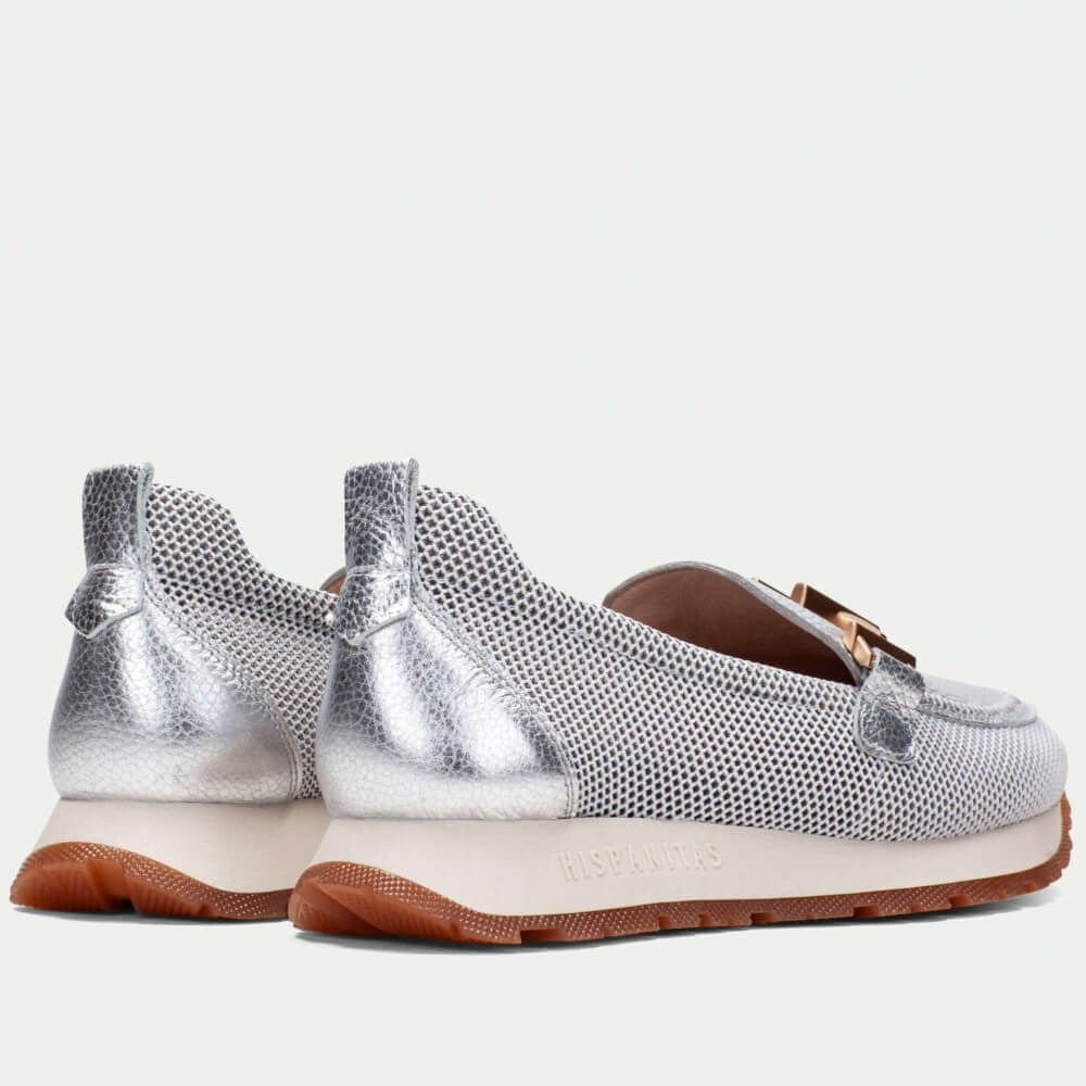 Hispanitas HV253919 Kansas Sport Moccasin Loafer Silver