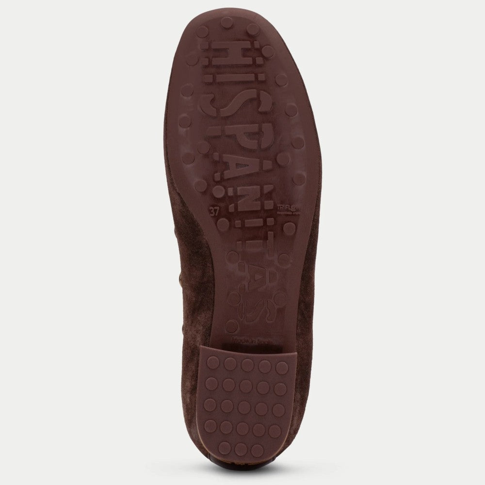 Hispanitas Oslo HI265058 Espresso Brown Suede Ballerina
