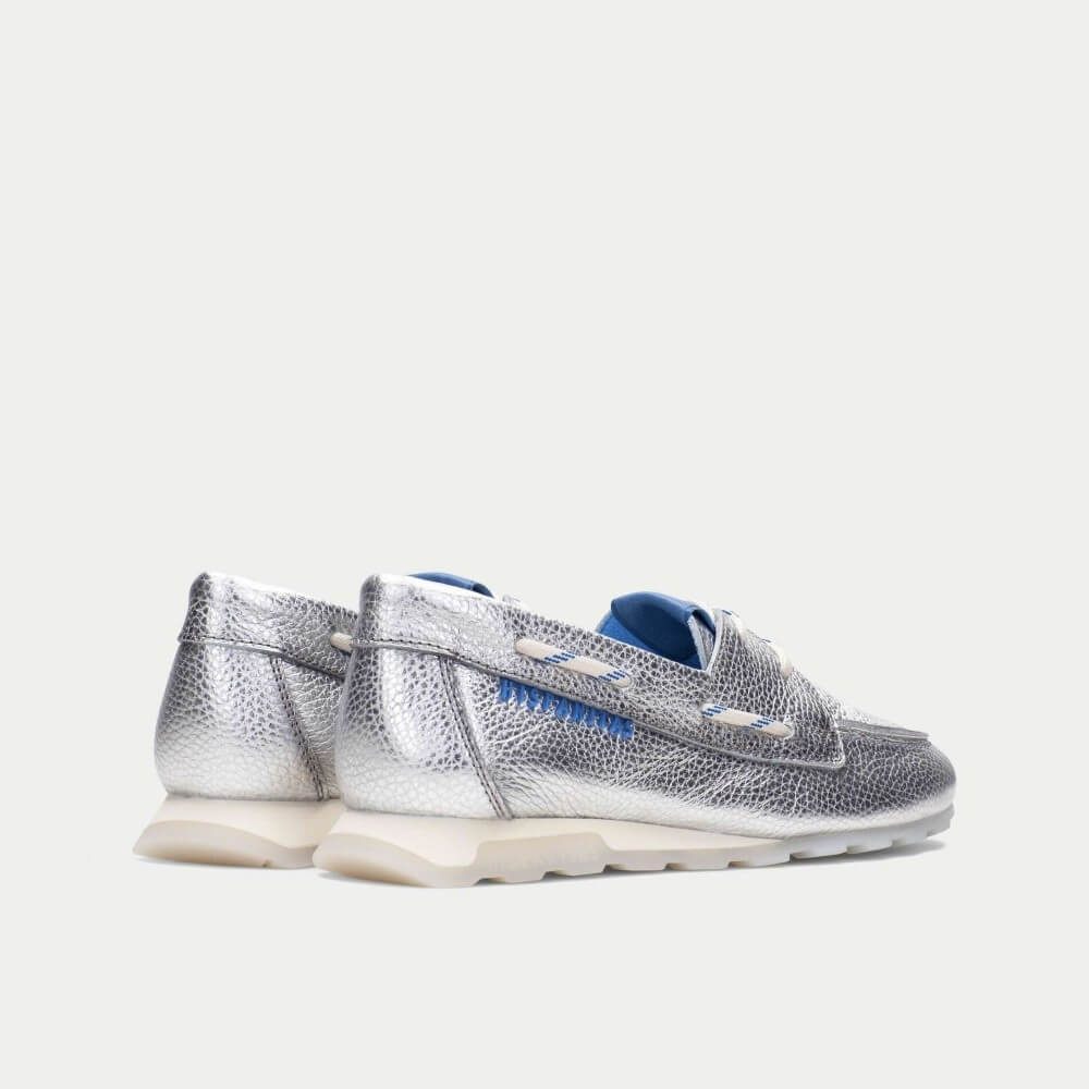 Hispanitas HV264603 Leather Boat Shoes Silver