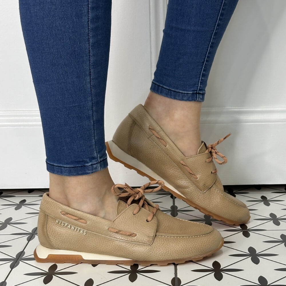 Hispanitas HV264603 Leather Boat Shoes Desert Tan