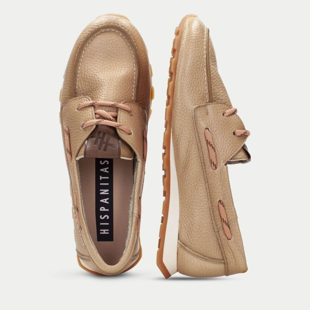 Hispanitas HV264603 Leather Boat Shoes Desert Tan