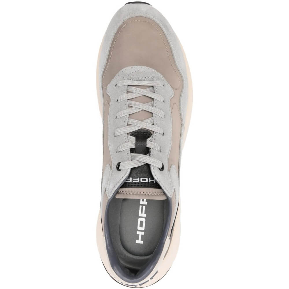 Hoff Grey and beige sneaker with black accent on a white background