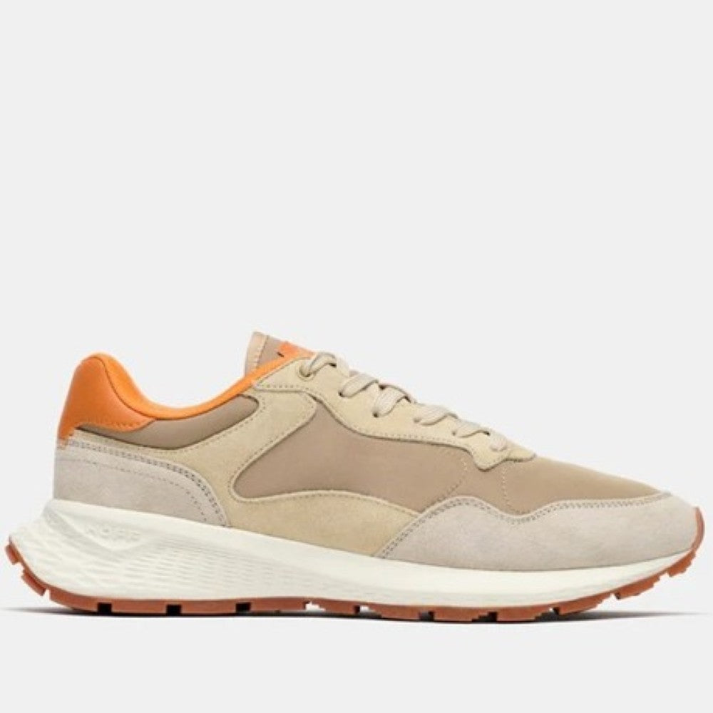 Hoff Beige and orange sneaker on a white background