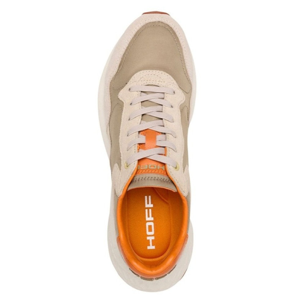 Hoff Beige and orange sneaker on a white background