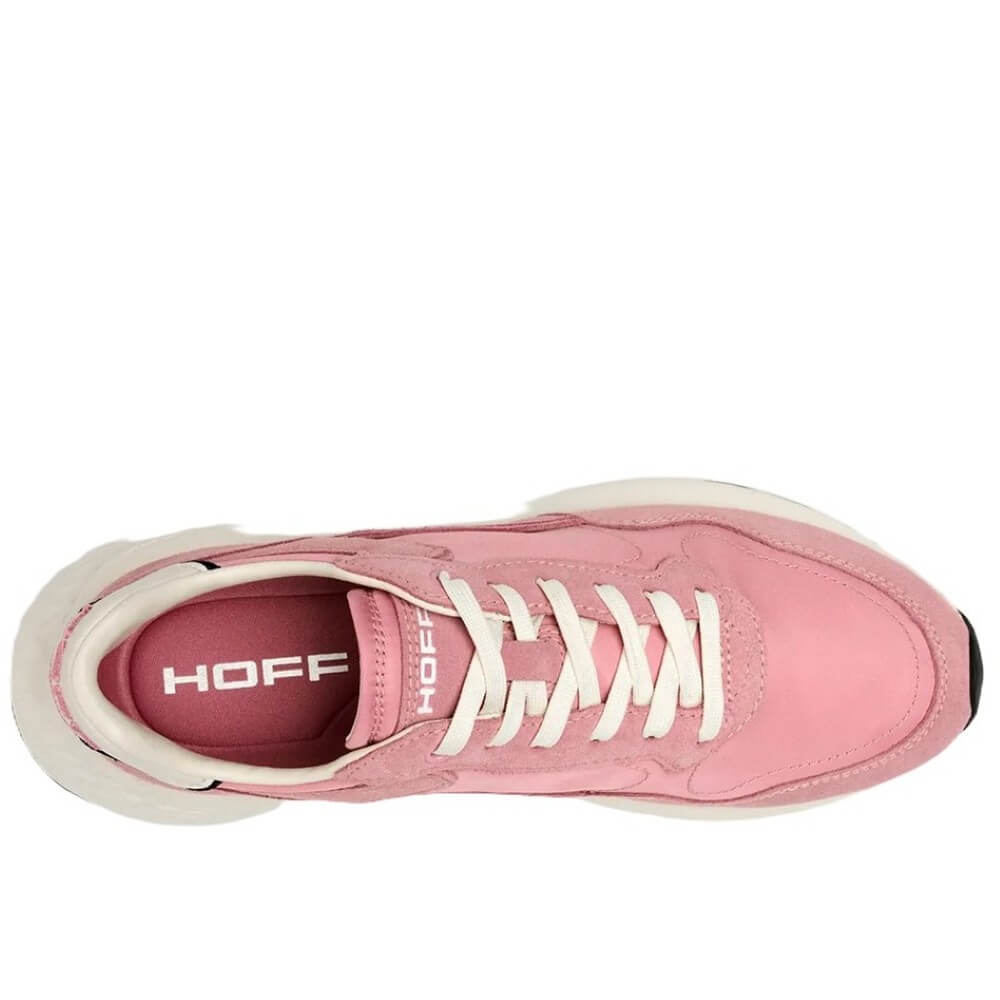 Pink Hoff sneaker with white laces on a white background