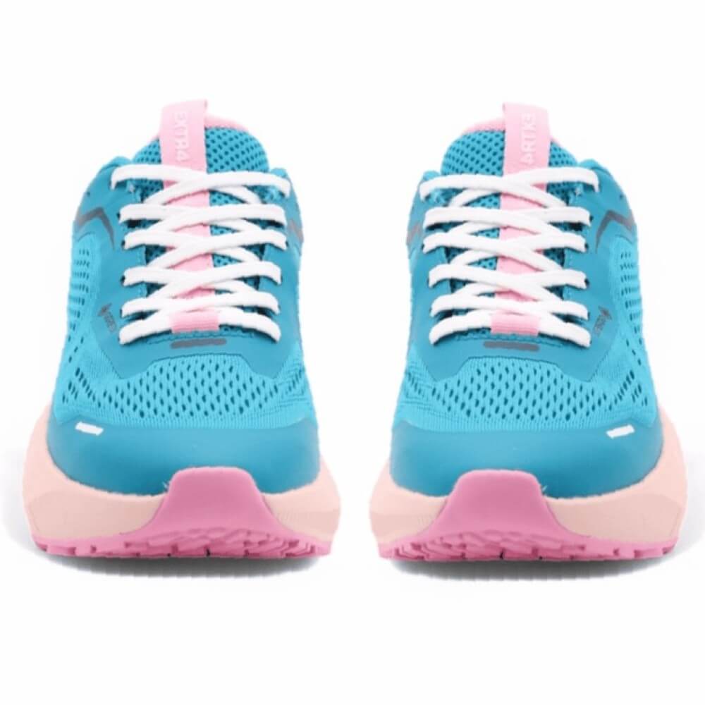 Pair of Igi & Co Extr4 7705033 Petrol Blue Gore-Tex Walking Shoes with a pink sole