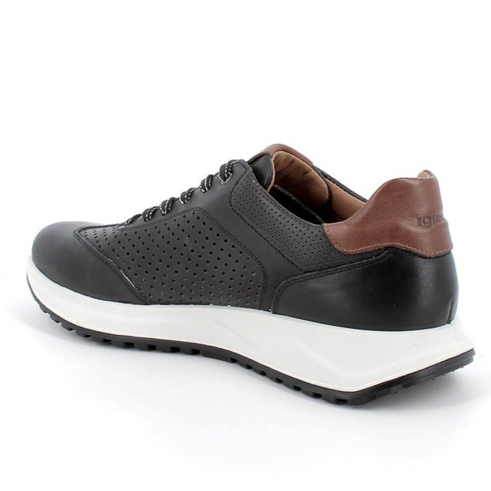 Igi & Co Leather Trainer 76347-BLACK