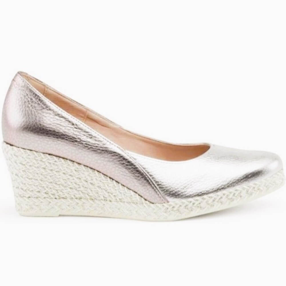 Jose Saenz Leather Wedge 6029-SILVER GOLD