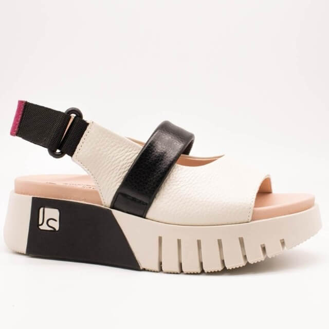 Jose Saenz Platform Sandal 4206-BG Cream & Black