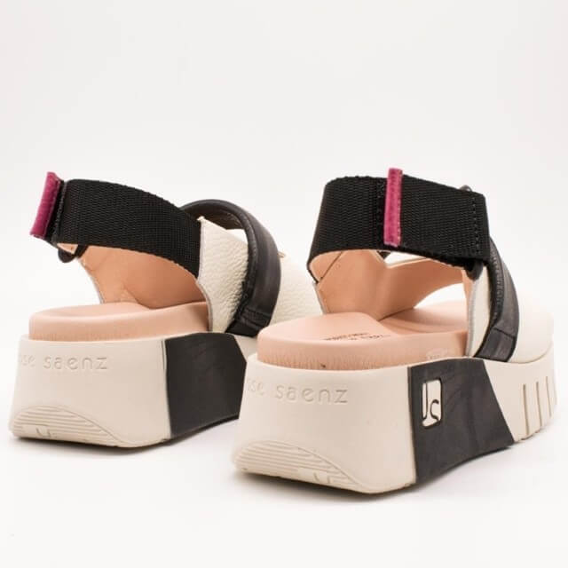 Jose Saenz Platform Sandal 4206-BG Cream & Black