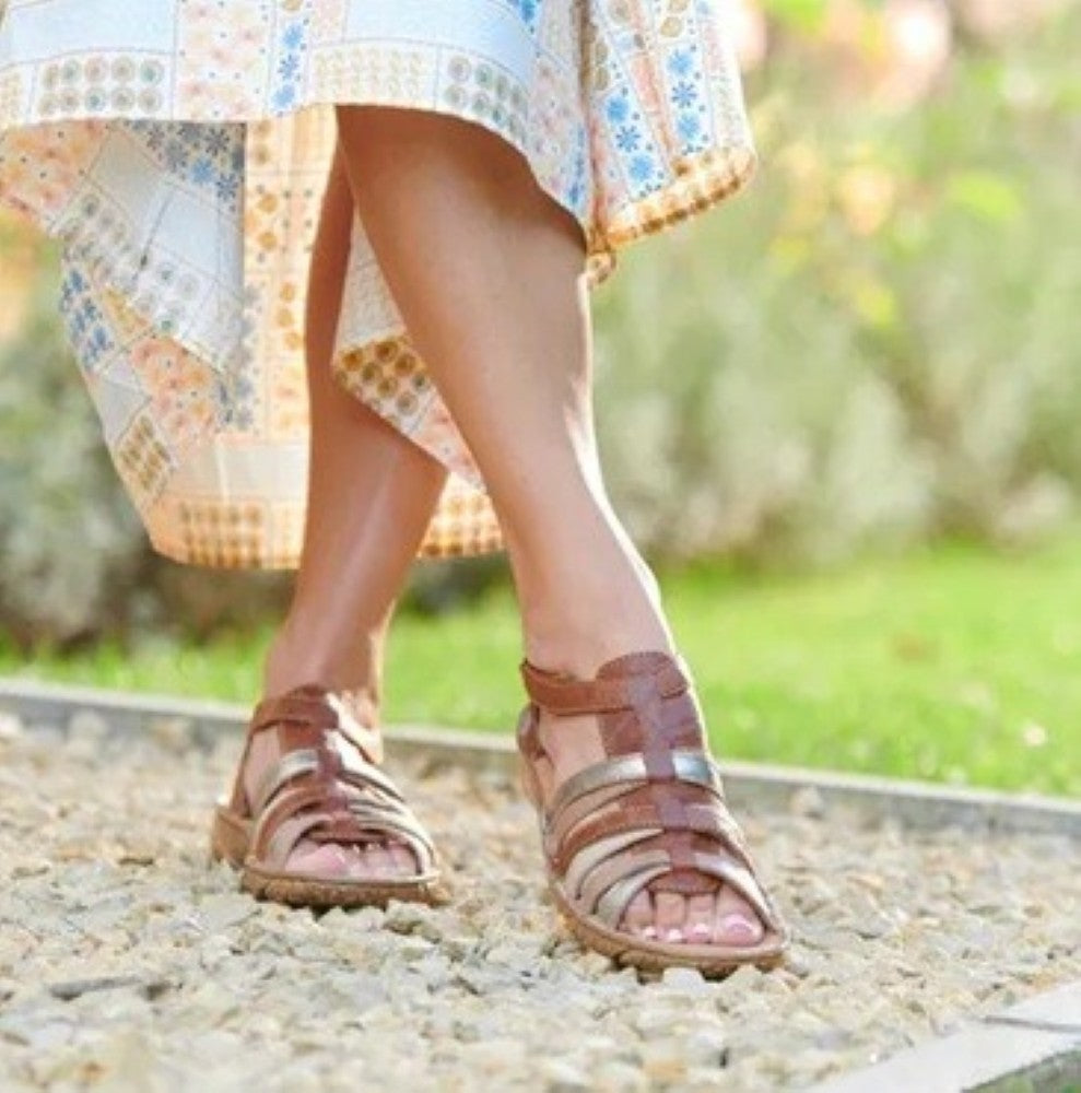 Josef Seibel Ivy 02 Leather Sandal Tan Multi Castagne