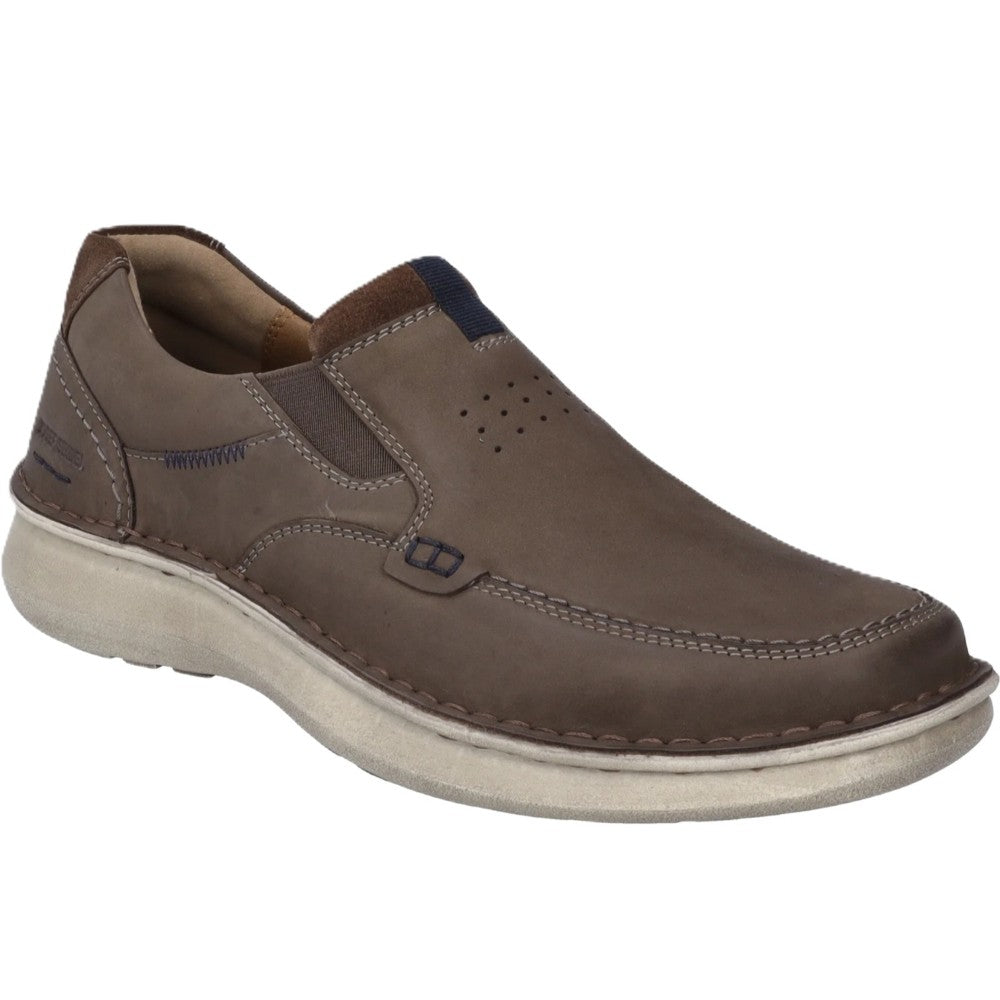 Josef Seibel Brown slip-on shoe with white sole on a white background