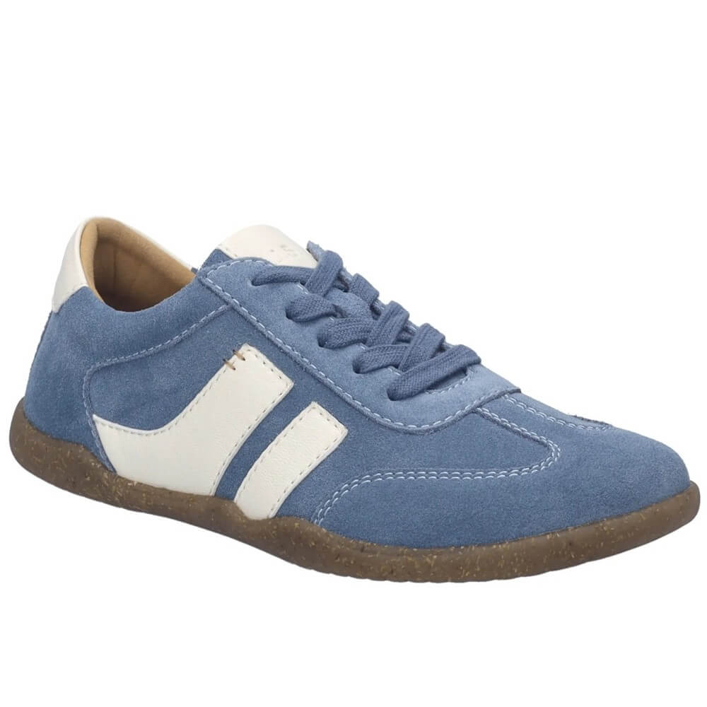 Josef Seibel Barefoot Blue sneaker with white accents