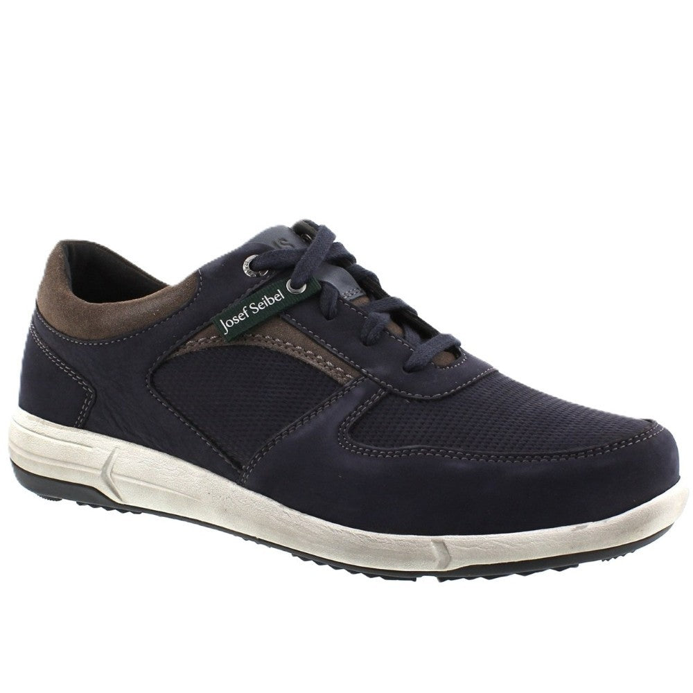 Josef Seibel Gents Navy blue sneaker with white sole on a white background