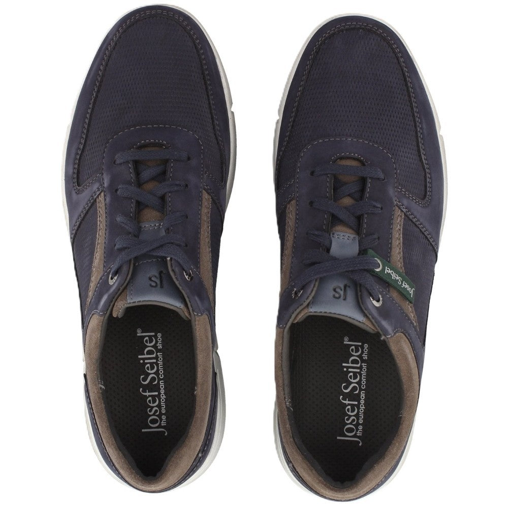 Josef Seibel Gents Navy blue sneakers with white soles on a white background