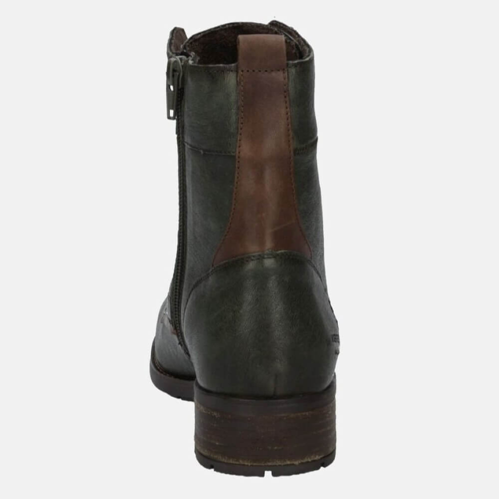 Josef Seibel KATE 07 Laced Ankle Boot Tanne Green Leather