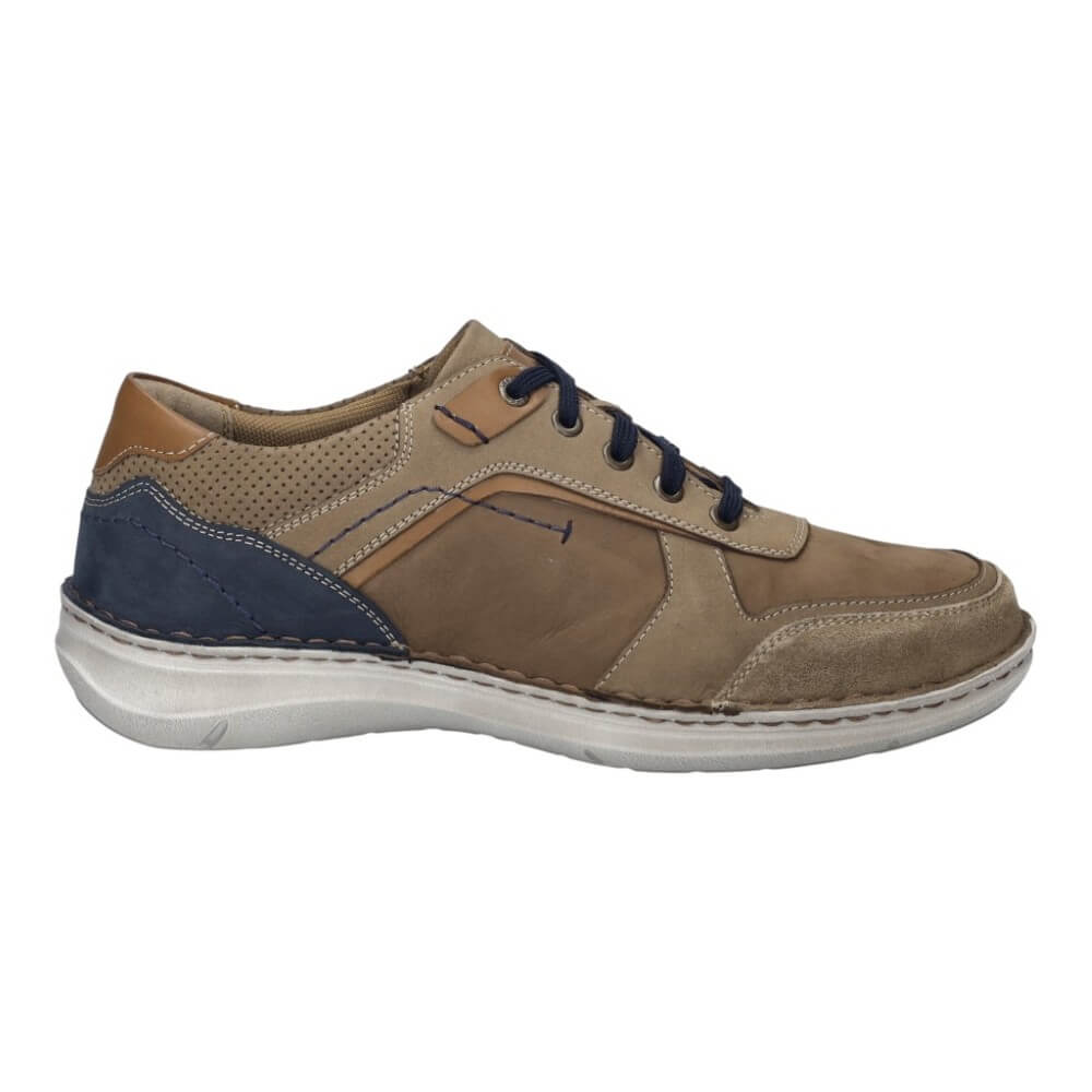 Josef Seibel Brown and navy sneaker on a white background Extra wide
