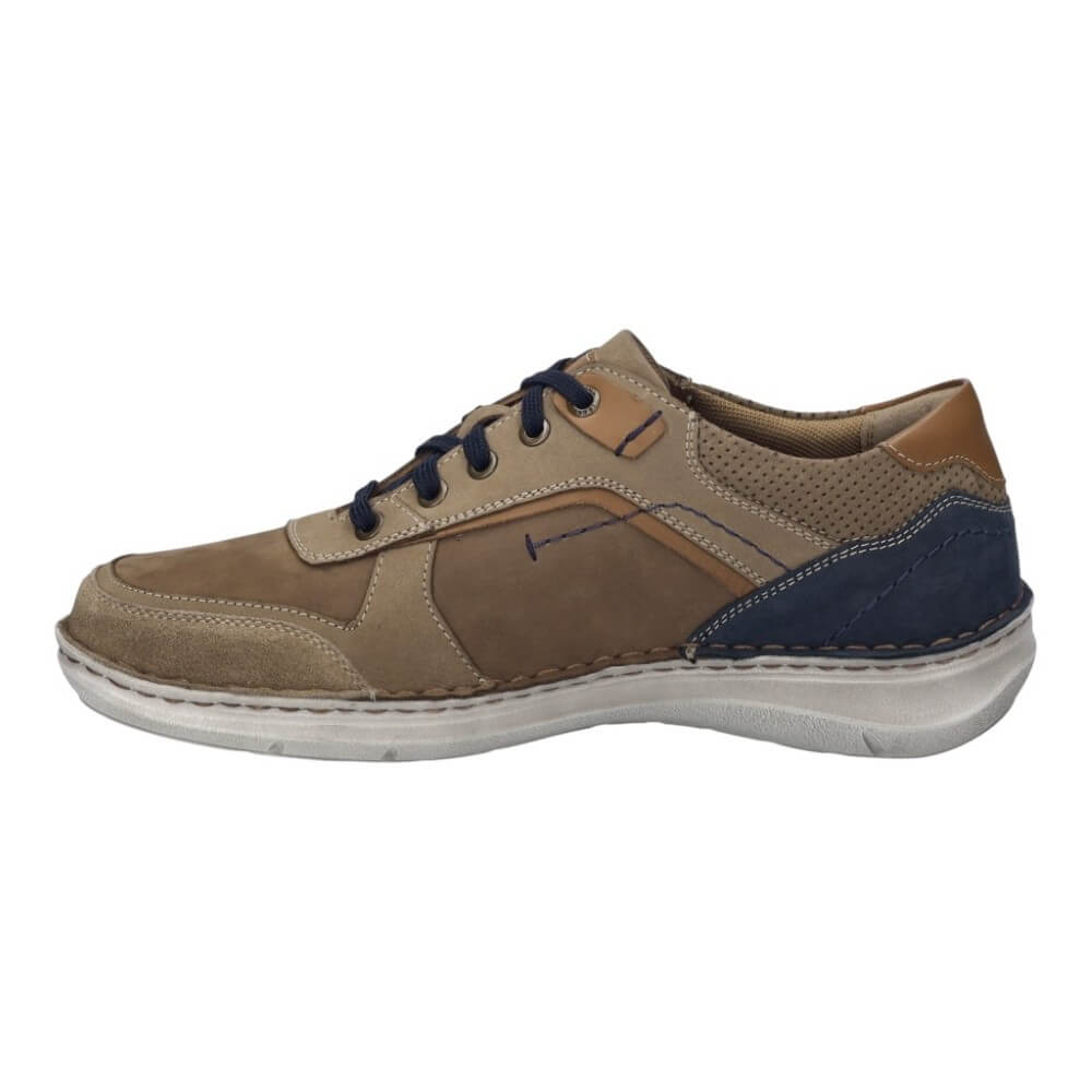 Josef Seibel Brown and navy sneaker on a white background Extra wide