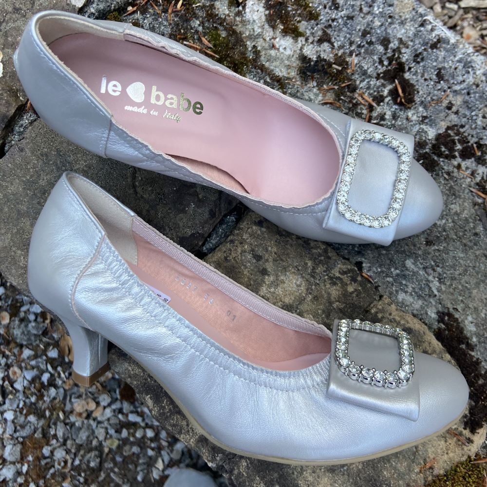 Le Babe Kitten Heel Nappa Leather 3037-GRIGIA