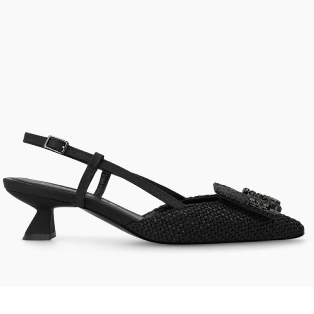 Lodi Raffia Slingbacks DA5502 in raffia-effect textile.
