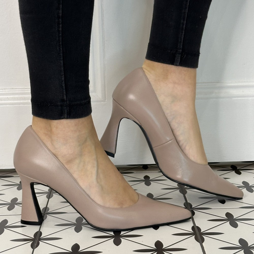 Lodi ROA Leather High Heel Pumps Blush Nude