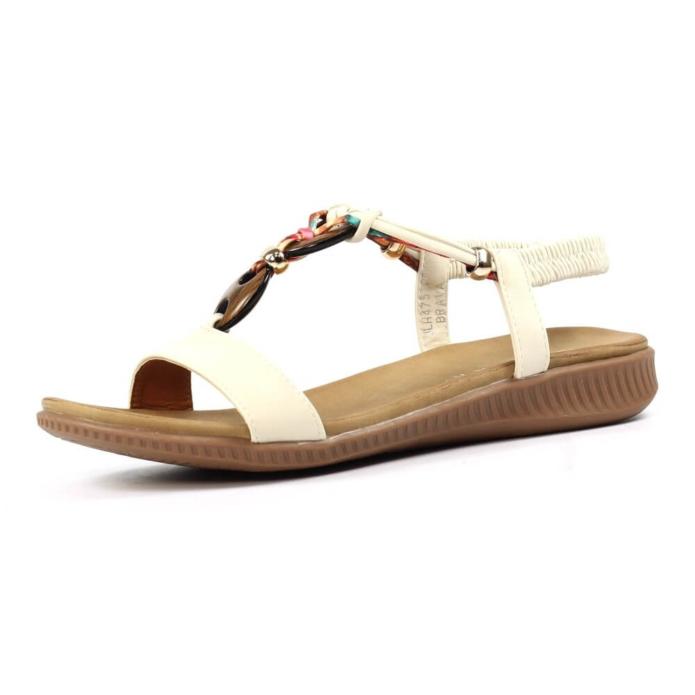Lunar Brava white sandal with beads