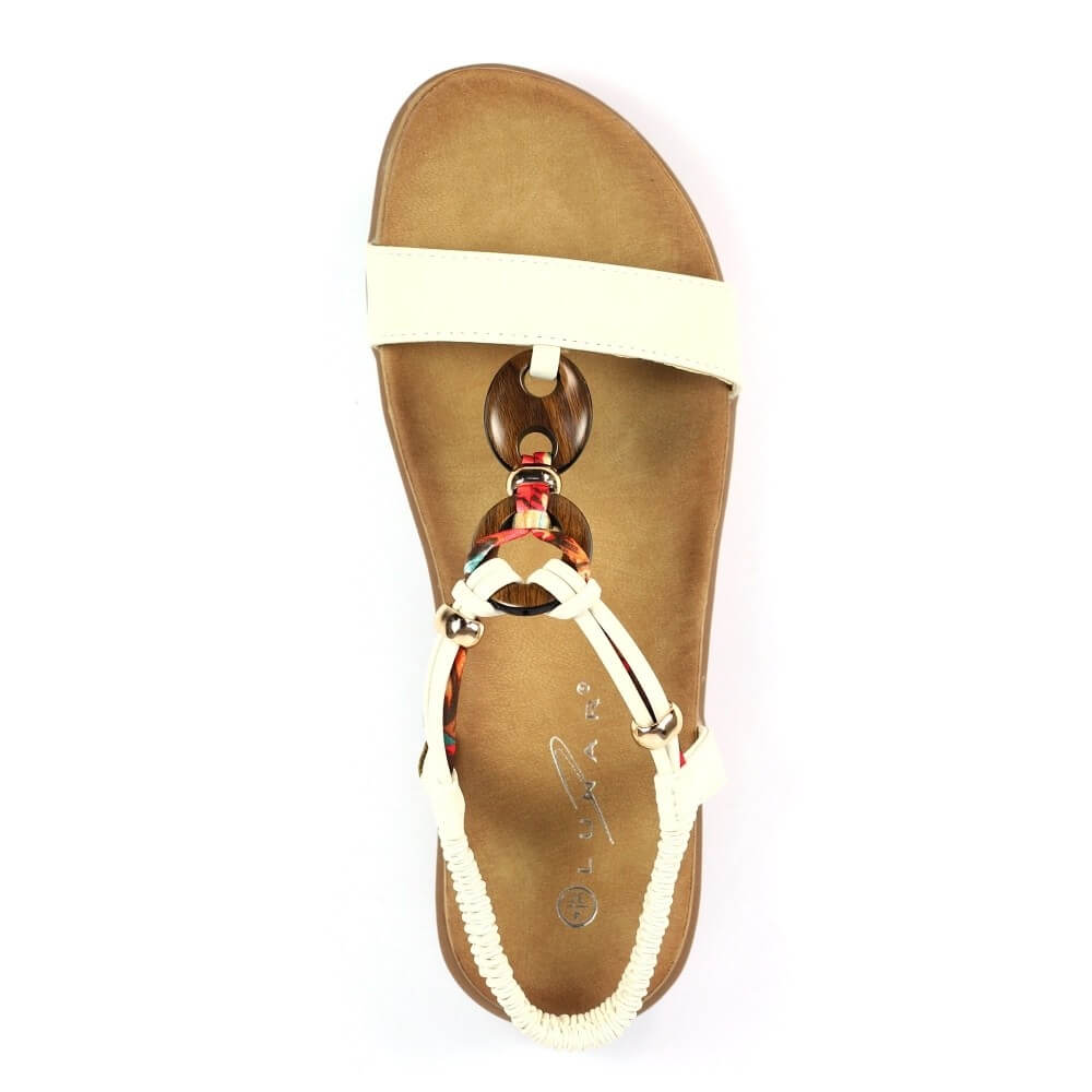 Lunar Brava white sandal with beads