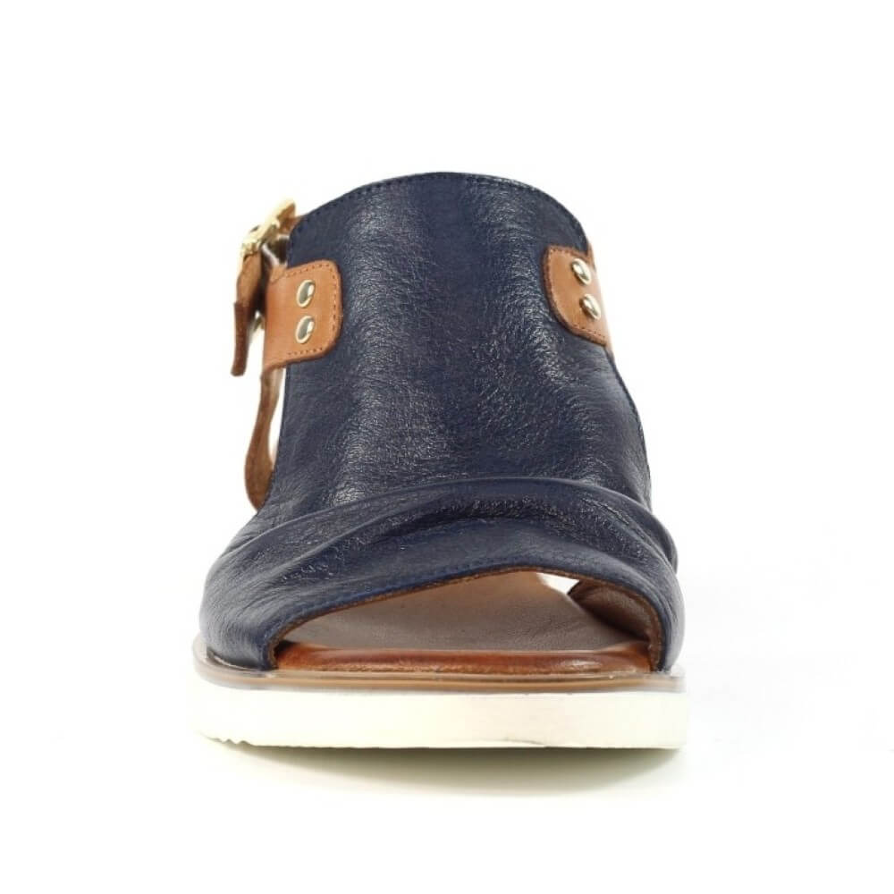 Lunar Steffi Navy Leather Wedge Sandal