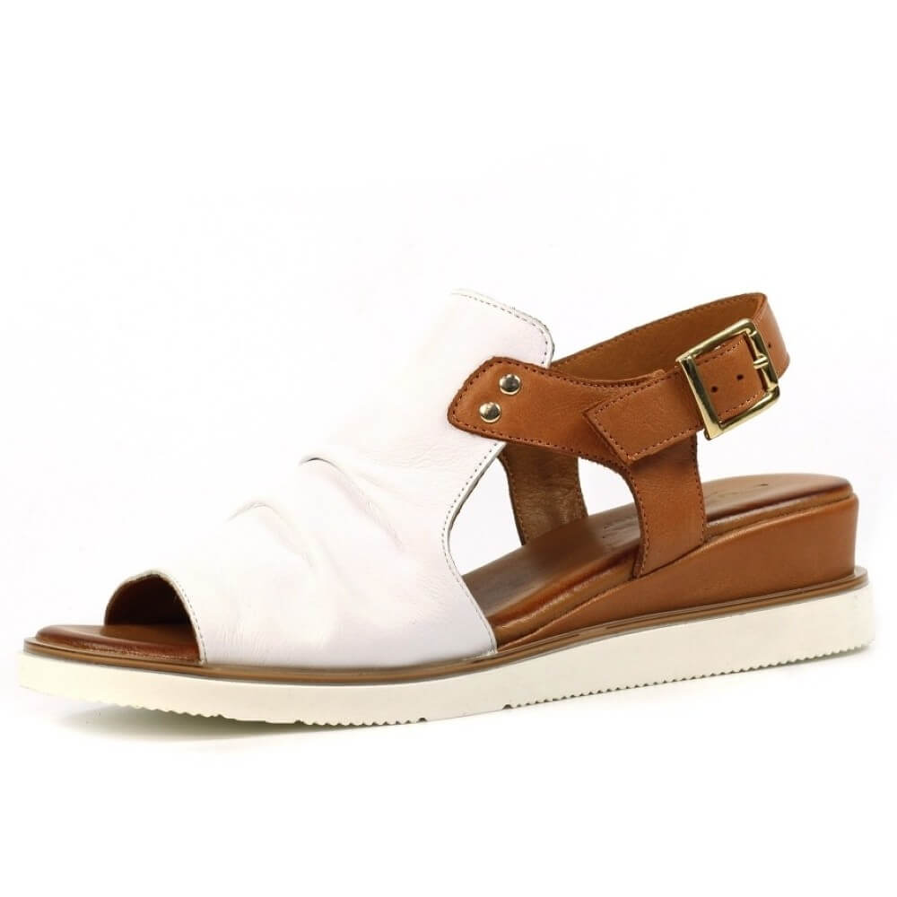 Lunar Steffi Leather Sandals-WHITE