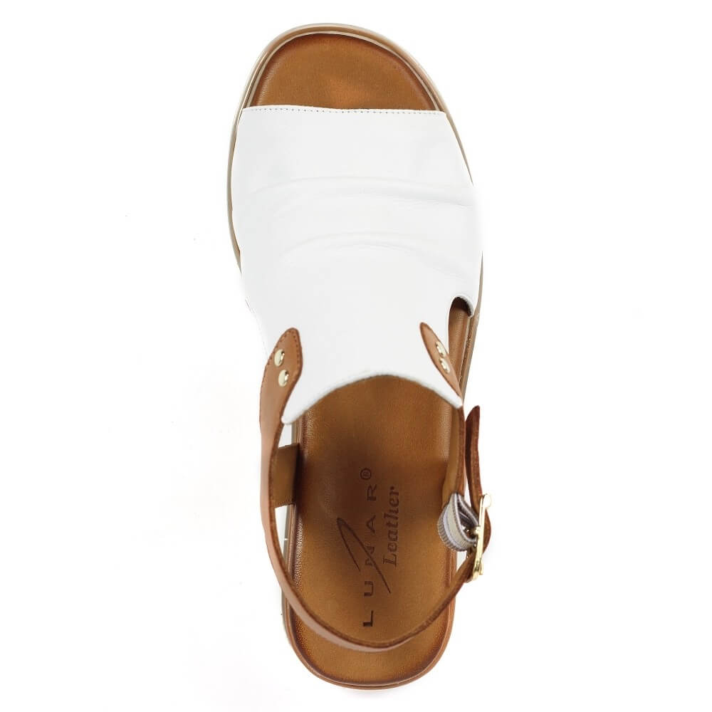 Lunar Steffi Leather Sandals-WHITE