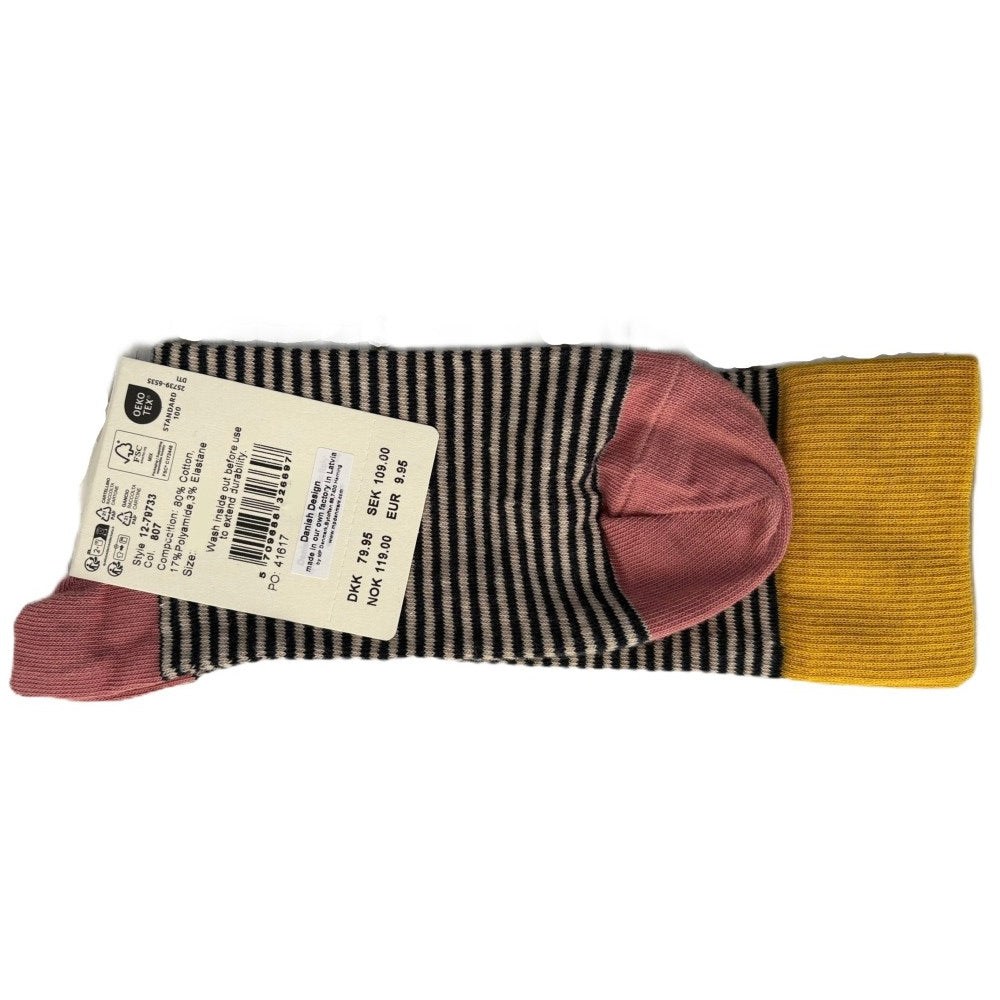 Navy Multi Coloured striped cotton socks