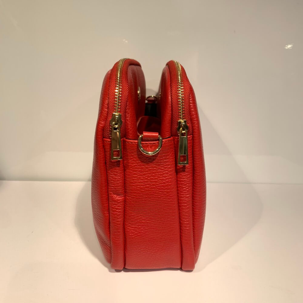 Red Leather Marco Moreo Crossbody Bag