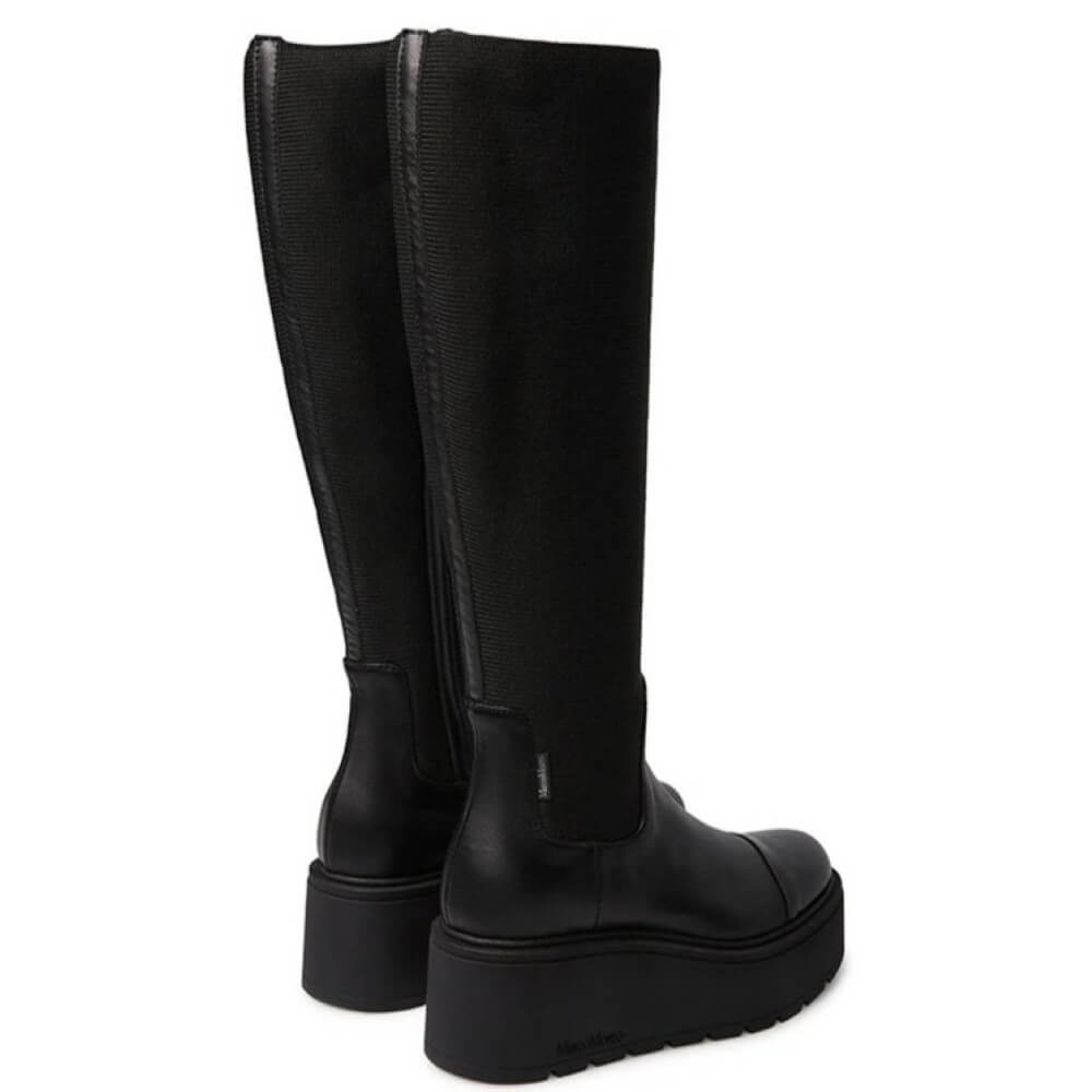 Black knee-high platform boot on a white background Marco Moreo Knee High Vale Kelly A134 Black