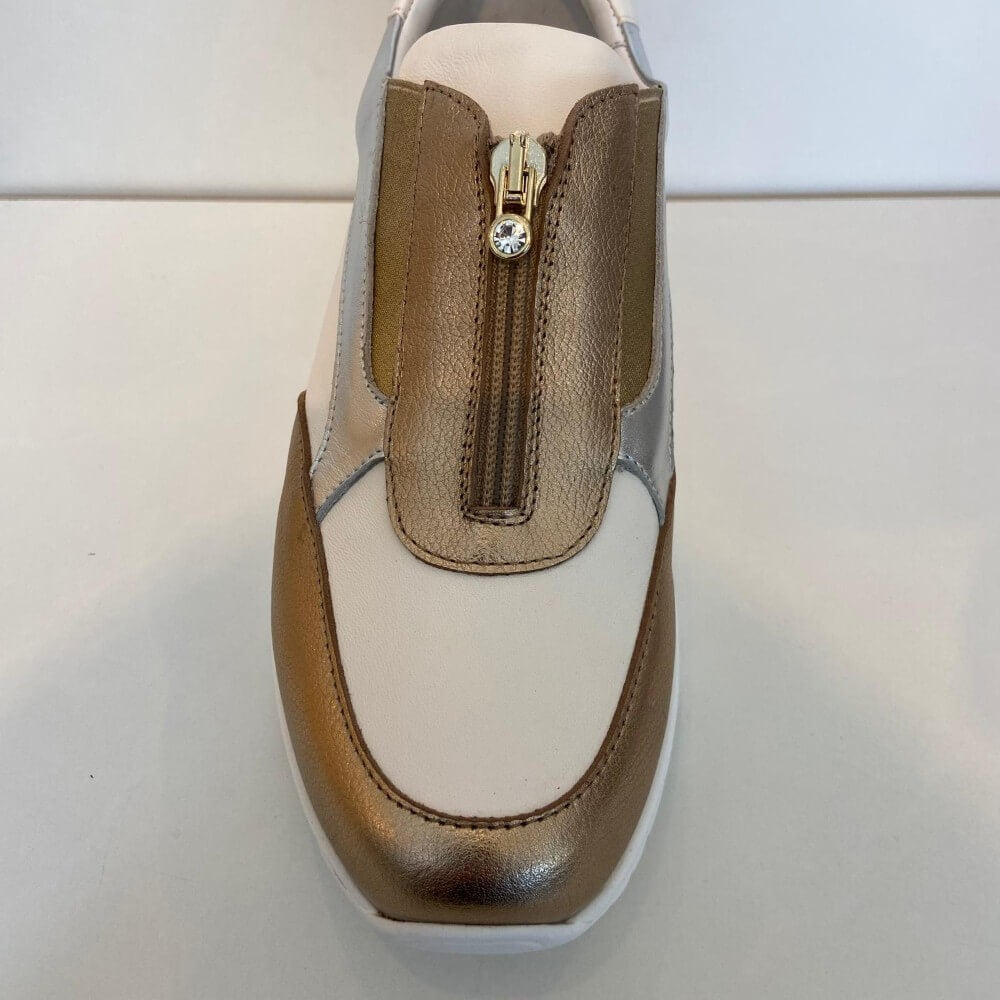 Marco Moreo Multi coloured platform shoe with a centre zip