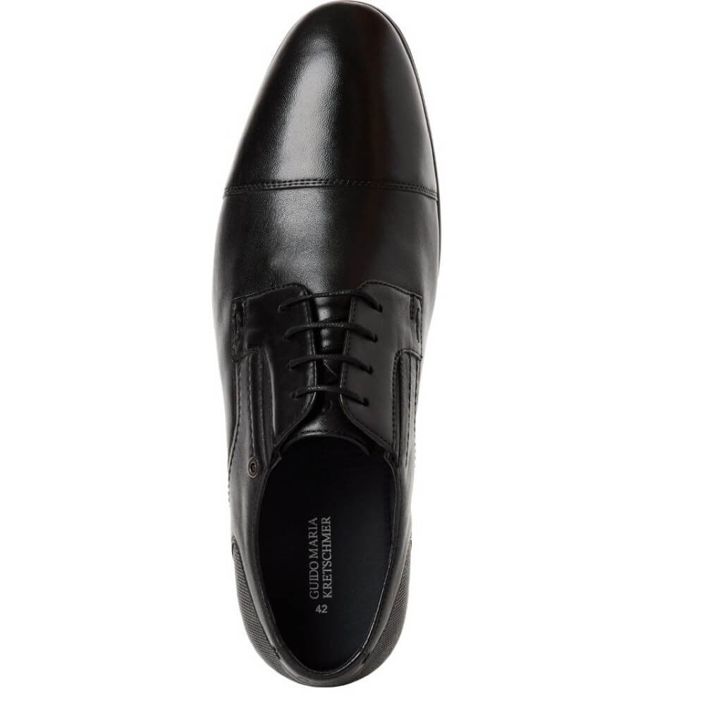 Marco Tozzi Black leather dress shoe on a white background