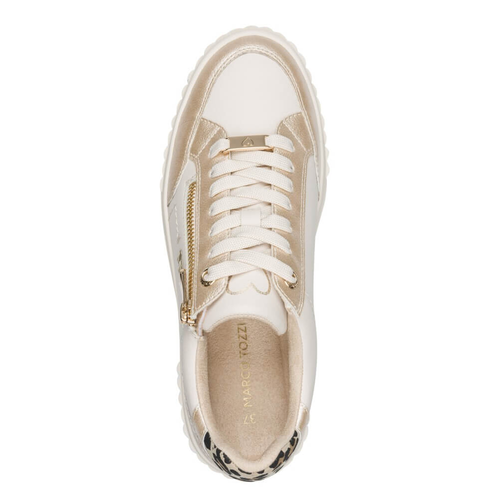 Marco Tozzi 2-23728 Vegan Platform Trainer Cream