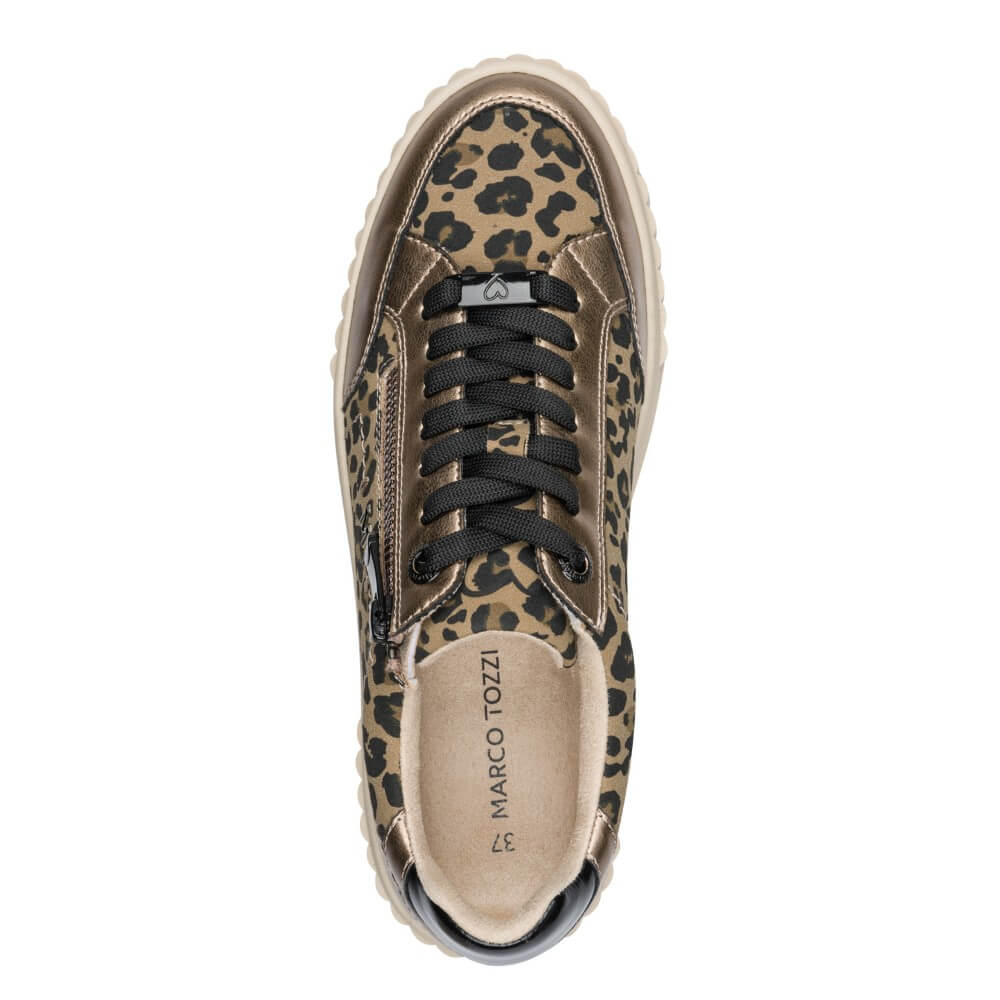 Marco Tozzi 2-23728 Vegan Platform Trainer Leopard Print