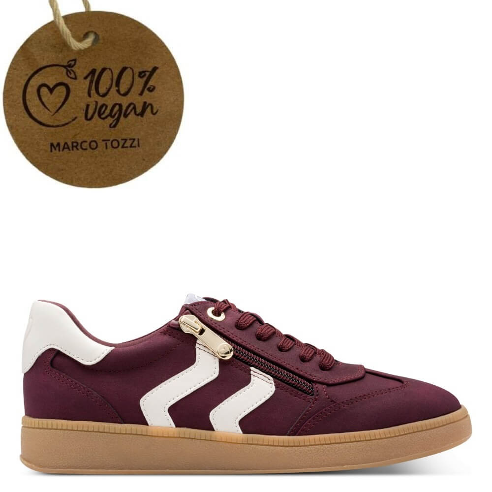 Marco Tozzi 2-23739 Vegan Trainers Wine and White