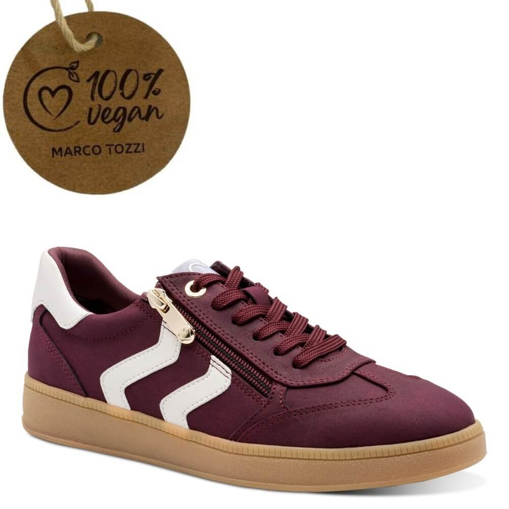 Marco Tozzi 2-23739 Vegan Trainers Wine and White