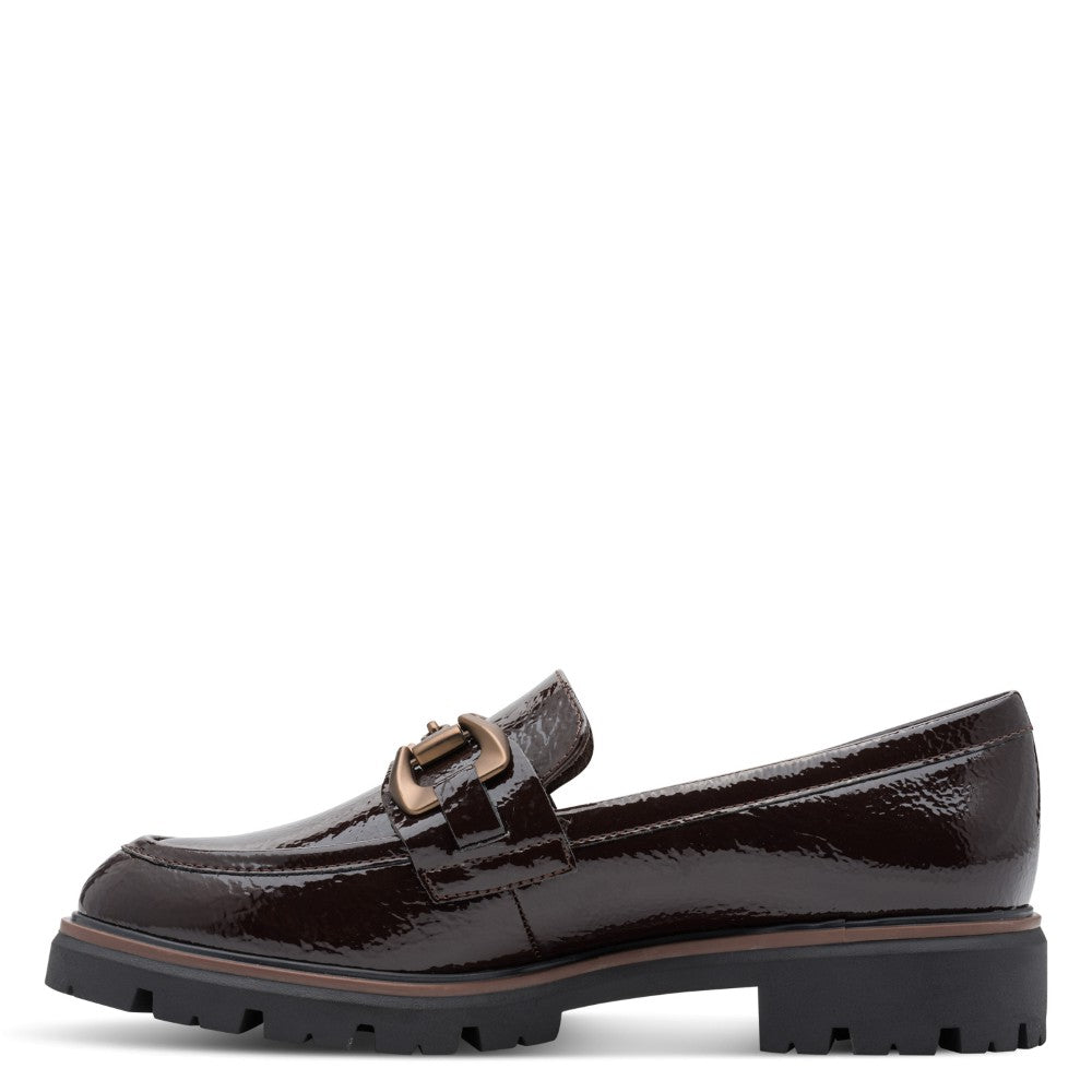 Marco Tozzi 2-24700 Mocca Brown Patent Vegan Loafer